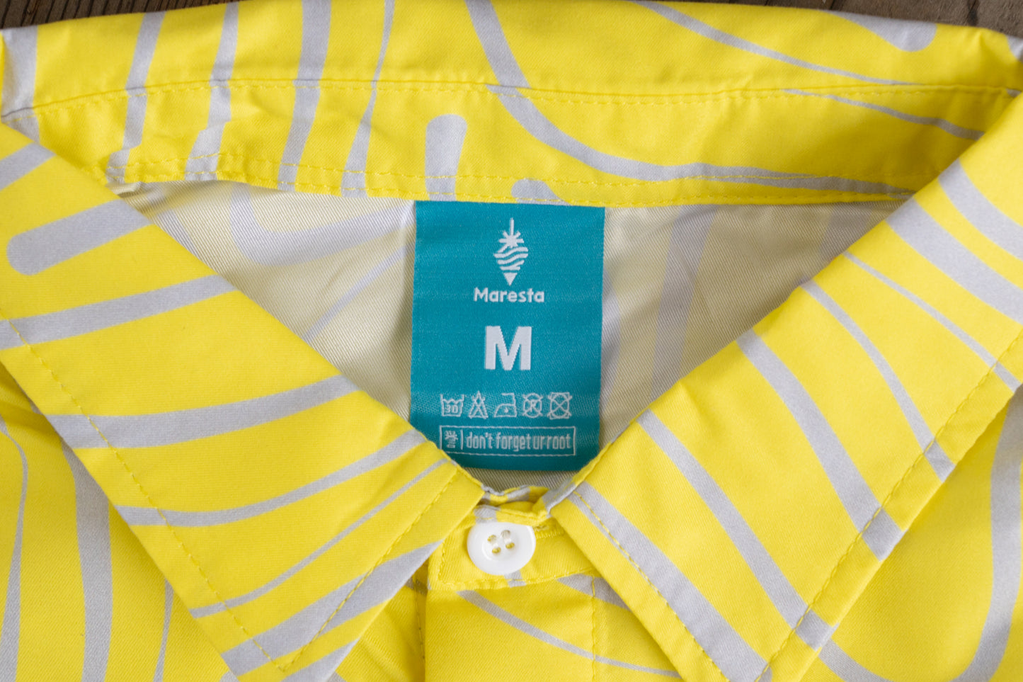 Maresta 水面柄アロハシャツ-レモン